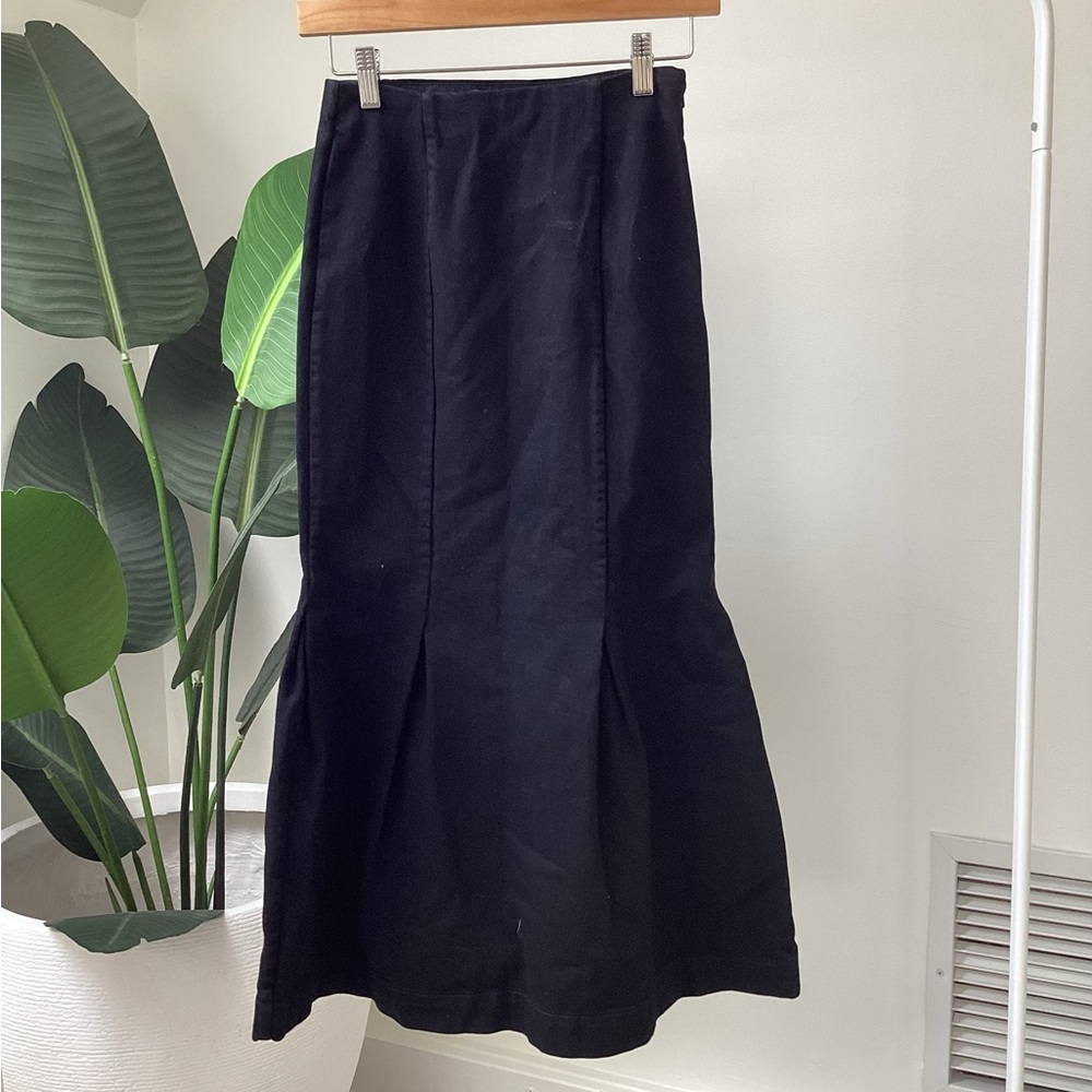Khaite Levine Denim midi skirt